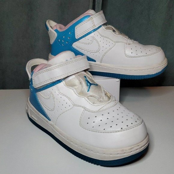 Nike Air Jordan Fusion 6 Girls Shoes Size 8C White Pink Turquoise - Picture 2 of 9